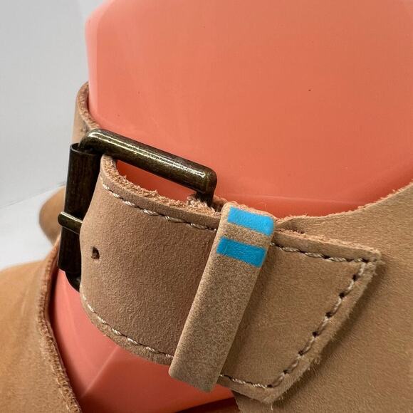 TOMS Tropez Wedge Platform Sandal 3 inch Heel in Honey Suede Leather Women's 8.5 - Picture 13 of 15